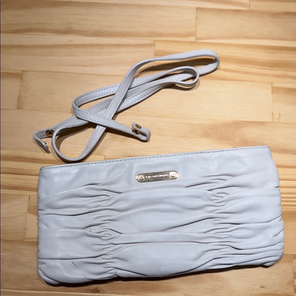 Michael Kors Ruched White Clutch